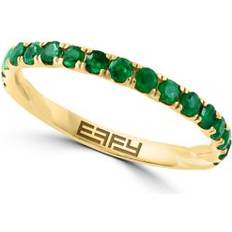 Effy 1/2 ct. t.w. Emerald Ring in 14K Yellow Gold Plated Sterling Silver