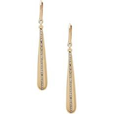 DKNY Pavé Stripe Linear Earrings - Gold/Transparent