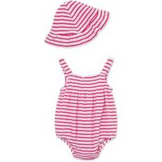 Little Me Baby Girls Striped Bubble with Hat Pink 12 months