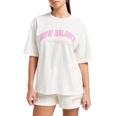 White - Women T-shirts New Balance Women Logo Boyfriend T-shirt - White