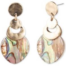 Lonna & Lilly Gold-Tone Abalone-Look Drop Earrings Blue Green No Size