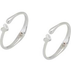 Lucky Brand Silver-Tone 2-Pc. Set Heart Cuff Bracelets Silver ONE SIZE