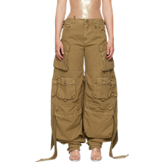 The Attico Tan Long Cargo Pants - Cachi