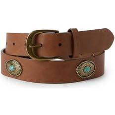 Turquoise - Women Belts Levi's Women's Western Turquoise Concho Embellished Belt Tan