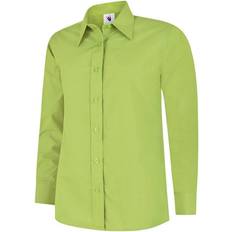 3XL - Unisex Shirts Uneek UC711 Ladies Poplin Full Sleeve Shirt COLOUR: Lime