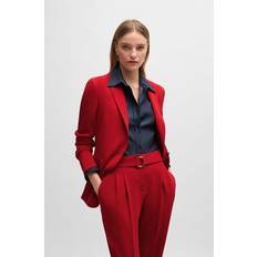 Hugo Boss Red Jackets Hugo Boss Regular-fit Jacket In Crease-resistant Crepe