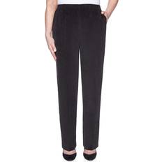 Alfred Dunner Petites Womens Corduroy High Rise Trouser Pants