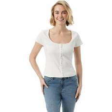 Jessica Simpson Women's Mini Cap-Sleeve Top Snow White