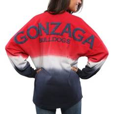 Spirit Jersey Women's Red Gonzaga Bulldogs Ombre Long Sleeve Dip-Dyed T-shirt Red