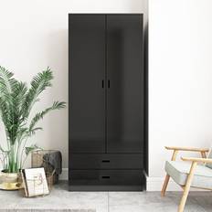 URBN Living 180Cm Glossy Black Storage Cabinet