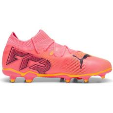 Pink Football Shoes Children's Shoes Puma Kid's Future 7 Match FG/AG Football Boots - Sunset Glow/Black/Sun Stream