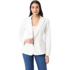 Gloria Vanderbilt Women's Denim One-Button Blazer Vintage White