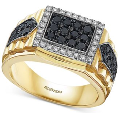 Bloomingdale's Men's Black & White Diamond Ring in 14K White & Yellow Gold 100% Exclusive Black/Gold