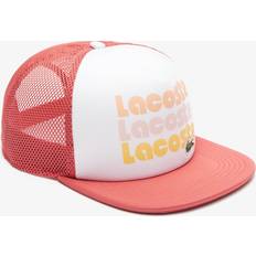 Lacoste Red Headgear Lacoste Wording Cap in Burgundy