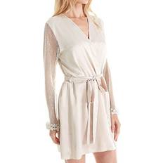 Flora Nikrooz Showstopper Charmeuse Cover-Up Robe Champagne