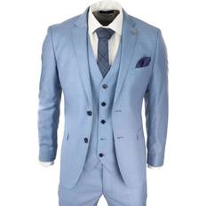 Paul Andrew Mens Piece Light Blue Classic Stitch Retro Suit