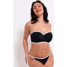 White Bikinis Curvy Kate Minimalist Bandeau Strapless Multiway Bikini Top Black/White