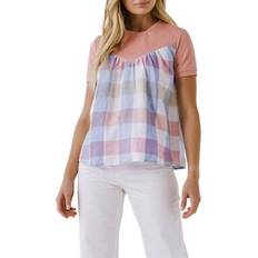 English Factory Women's Gingham Combo Top, Pink