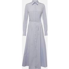 Gabriela Hearst Eugene cotton shirt dress blue US 10