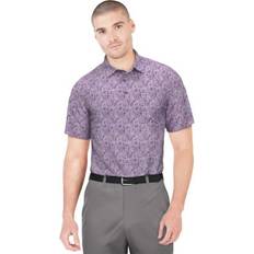 PGA tour Men's Stretch Moisture-Wicking Floral Golf Polo Shirt Paisley Pu