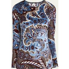 Etro Sheer Detailing Paisley Long Sleeve Top Multi-color IT/12