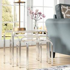 Glass Nesting Tables Aspect of 3 lisbon Nesting Table