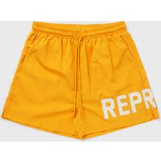 Men - Yellow Swimming Trunks Represent Mens Mango Brand-print Regular-fit Swim Shorts MANGO