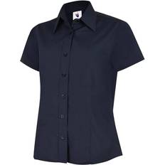 3XL - Women Shirts Uneek UC712 Ladies Poplin Half Sleeve Shirt COLOUR: Navy