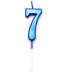 Shatchi Blue 4 number candle boys birthday anniversary party cake decorations topper