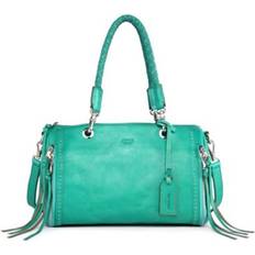 Old Trend Lily Leather Satchel Aqua One Size