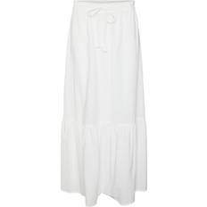 Long Skirts - White Vero Moda Pretty High Waist Long Skirt - White/Snow White