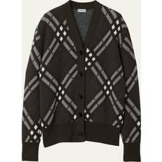 Burberry L Cardigans Burberry Check Wool Blend Cardigan