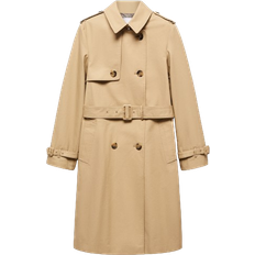 Beige Coats Mango Polana Classic Trench Coat with Belt - Beige