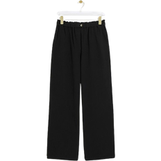 River Island Textured Wide Leg Trousers - Black