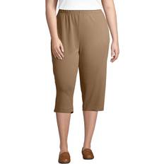 Lands' End Women Trousers Lands' End Women Sport Knit Capri Rich Camel Plus 3X