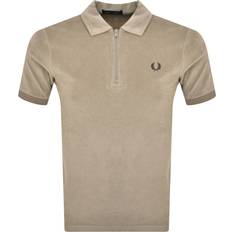 Fred Perry Beige Polo Shirts Fred Perry Zip Towel Polo Sn43 Beige