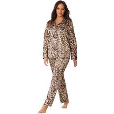 Amoureuse Plus The Luxe Satin Pajama Set Leopard 14-16