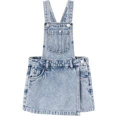 Name It Bella Baggy Denim Bib Shorts - Light Blue Denim (13229331)