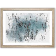 East Urban Home Swimmers Swimming Oak Framed Art 36x27cm