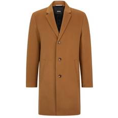 Hugo Boss Beige Outerwear Hugo Boss Men's Fully Lined Regular-Fit Coat Beige 46R