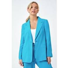 Turquoise - Women Blazers Roman Petite Linen Blend Blazer Turquoise