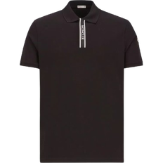 Moncler S Polo Shirts Moncler Logo Print Polo Shirt - Black