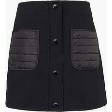 Moncler M Skirts Moncler Womens Black Quilted-pocket Logo-patch Mid-rise Stretch-woven Mini Skirt BLACK