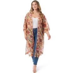 Beige Capes & Ponchos Jessica Simpson Trendy Plus Calie Open-Front Kimono Apricot Sh 3X