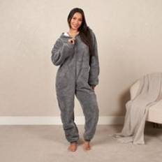 OHS Coral Fleece Onesie, Charcoal Grey