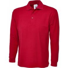 3XL - Unisex Shirts Uneek UC113 Long Sleeve Polo Shirt COLOUR: Red