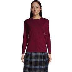 Lands' End T-shirts & Tank Tops Lands' End Women's School Uniform Long Sleeve Essential T-shirt Burgundy XLarge