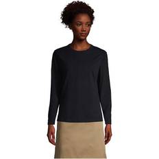 Lands' End T-shirts Lands' End Women's School Uniform Long Sleeve Essential T-shirt Black XLarge