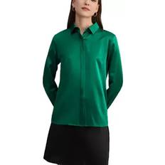 LilySilk Women's Basic Concealed Placket Shirt