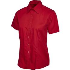 3XL - Women Shirts Uneek UC712 Ladies Poplin Half Sleeve Shirt COLOUR: Red